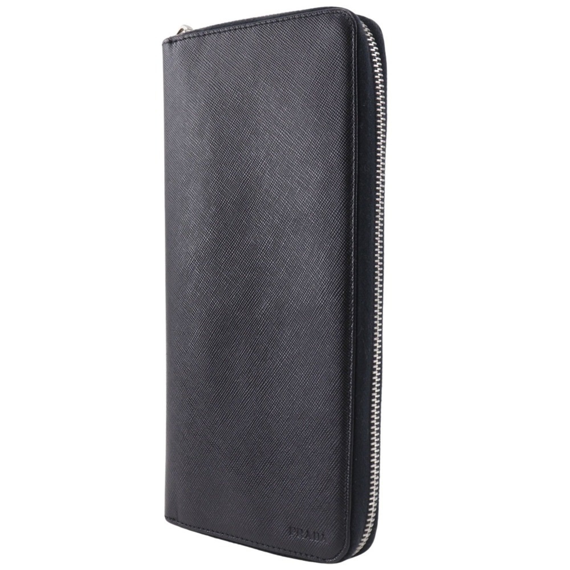 Prada Saffiano Black Saffiano Long Wallet (Bi-Fold) (Pre-Owned)
