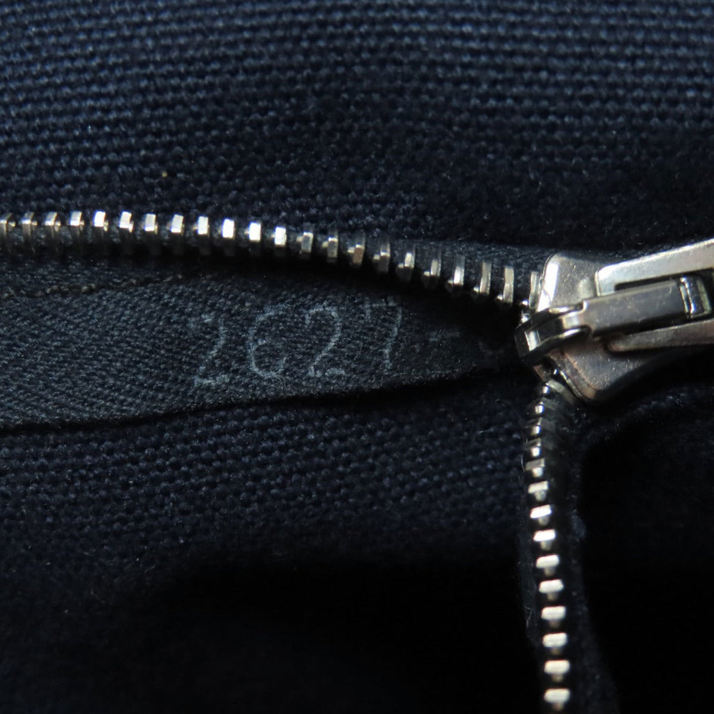 Hermes Black Navy Canvas Handbag (Pre-Owned)