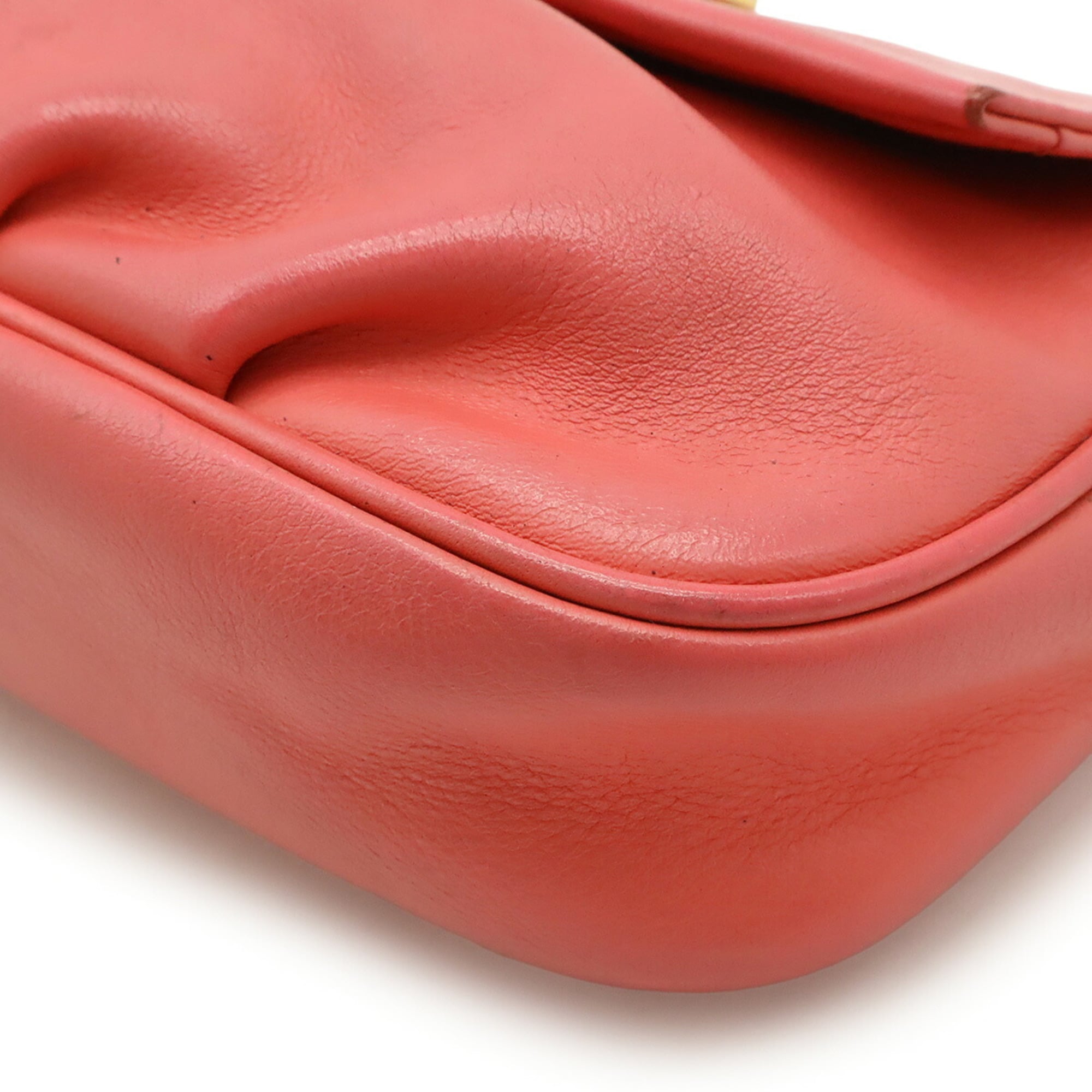 Fendi Pink Leather Clutch Bag Shoulder Bag (Pre-Owned)