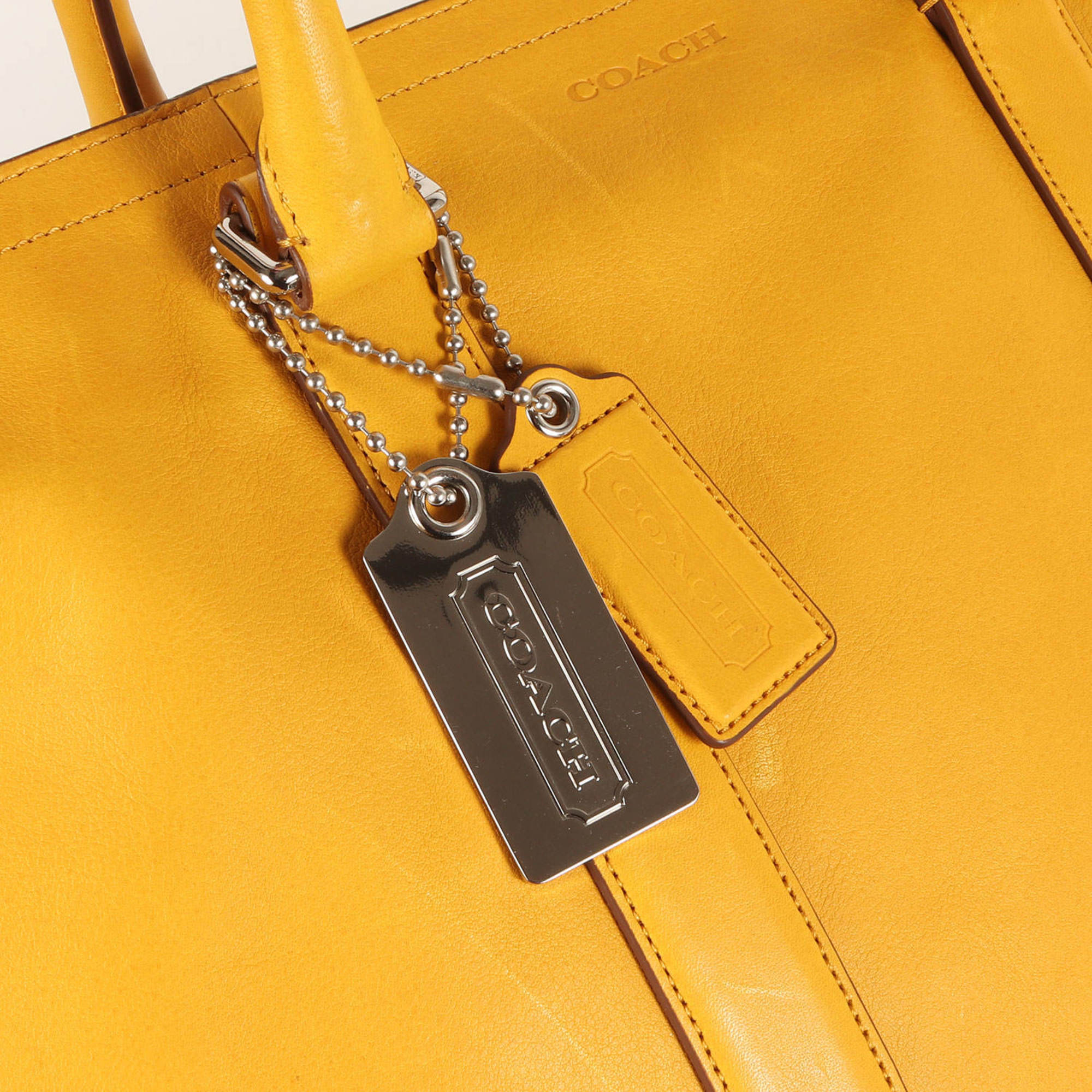 Coach Yellow Leather Tote Bag (Pre-Owned)