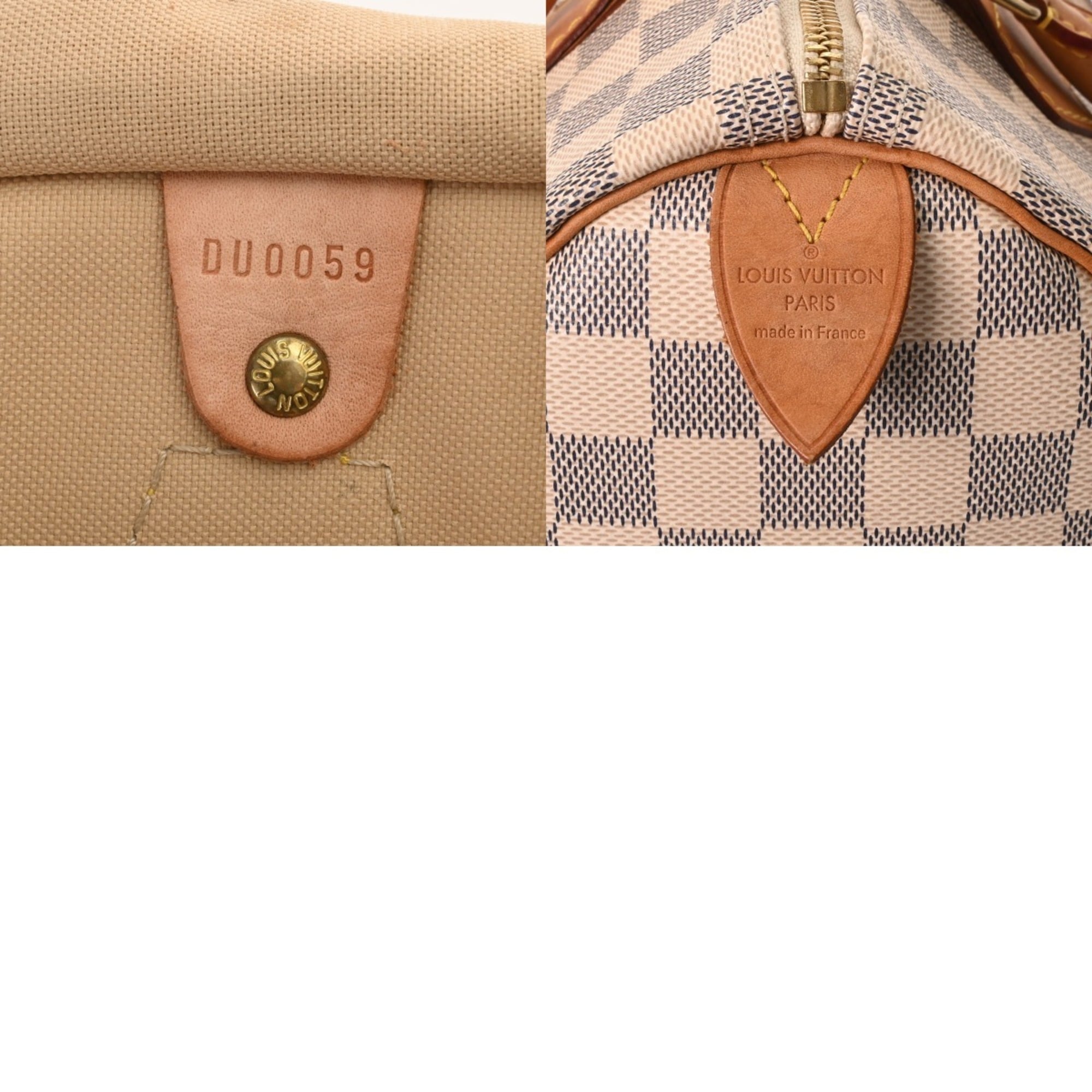 Louis Vuitton White Damier Azur Canvas Handbag (Pre-Owned)