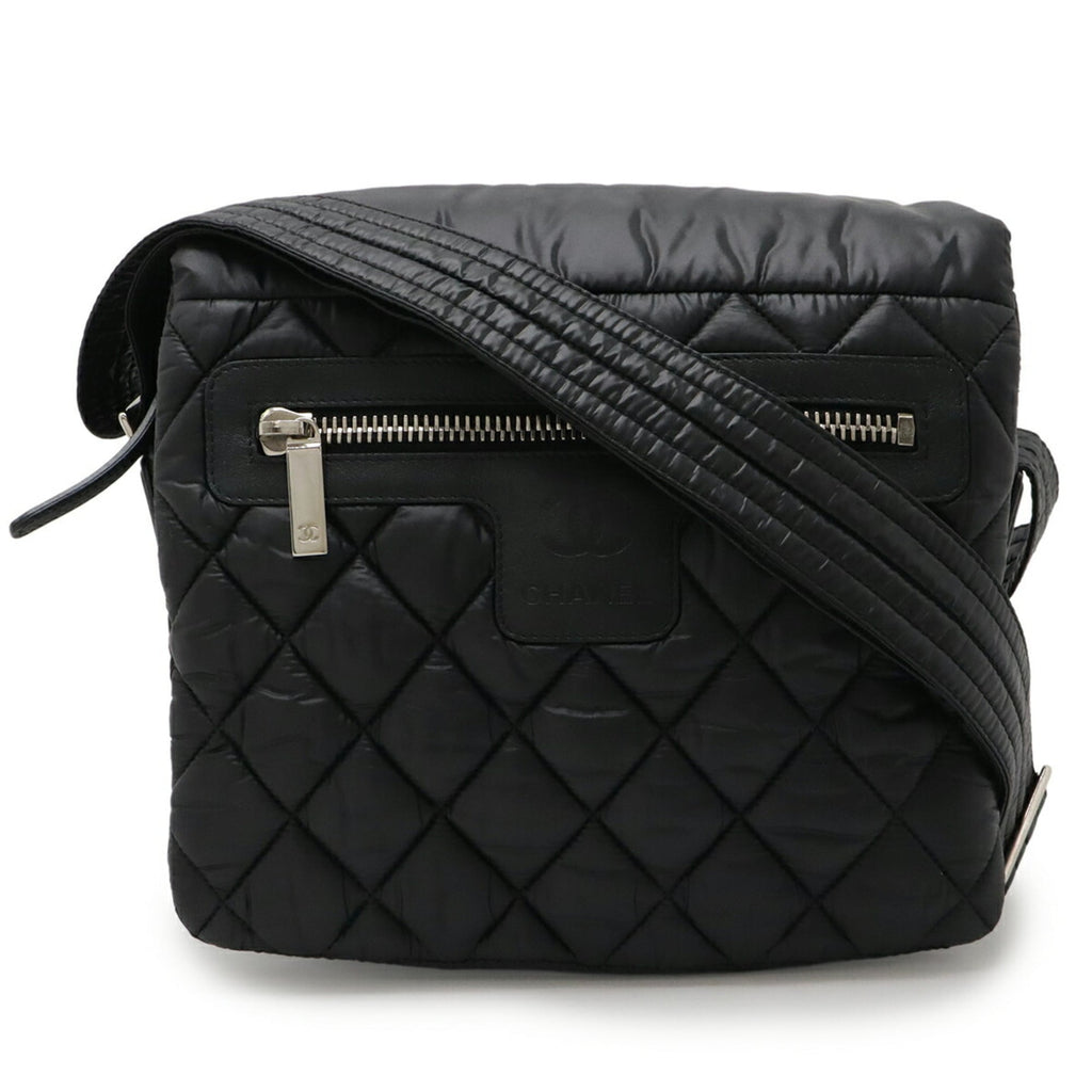 Chanel Coco Cocoon Black Nylon Leather Shoulder Bag (Pre-Owned)