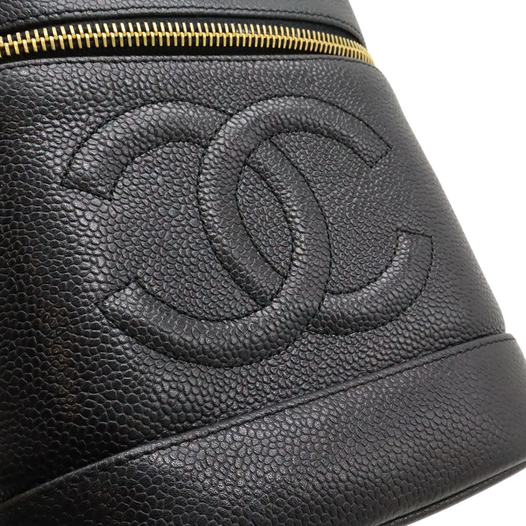 Chanel Black Grained Calfskin Handbag Vanity Bag (Pre-Owned)