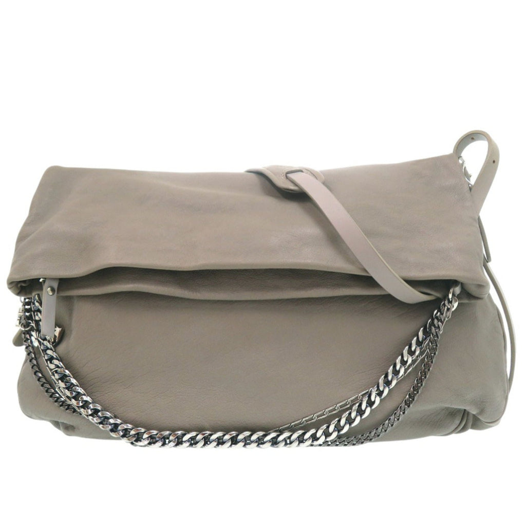 Jimmy Choo Gray Leather Shoulder Bag (Pre-Owned)