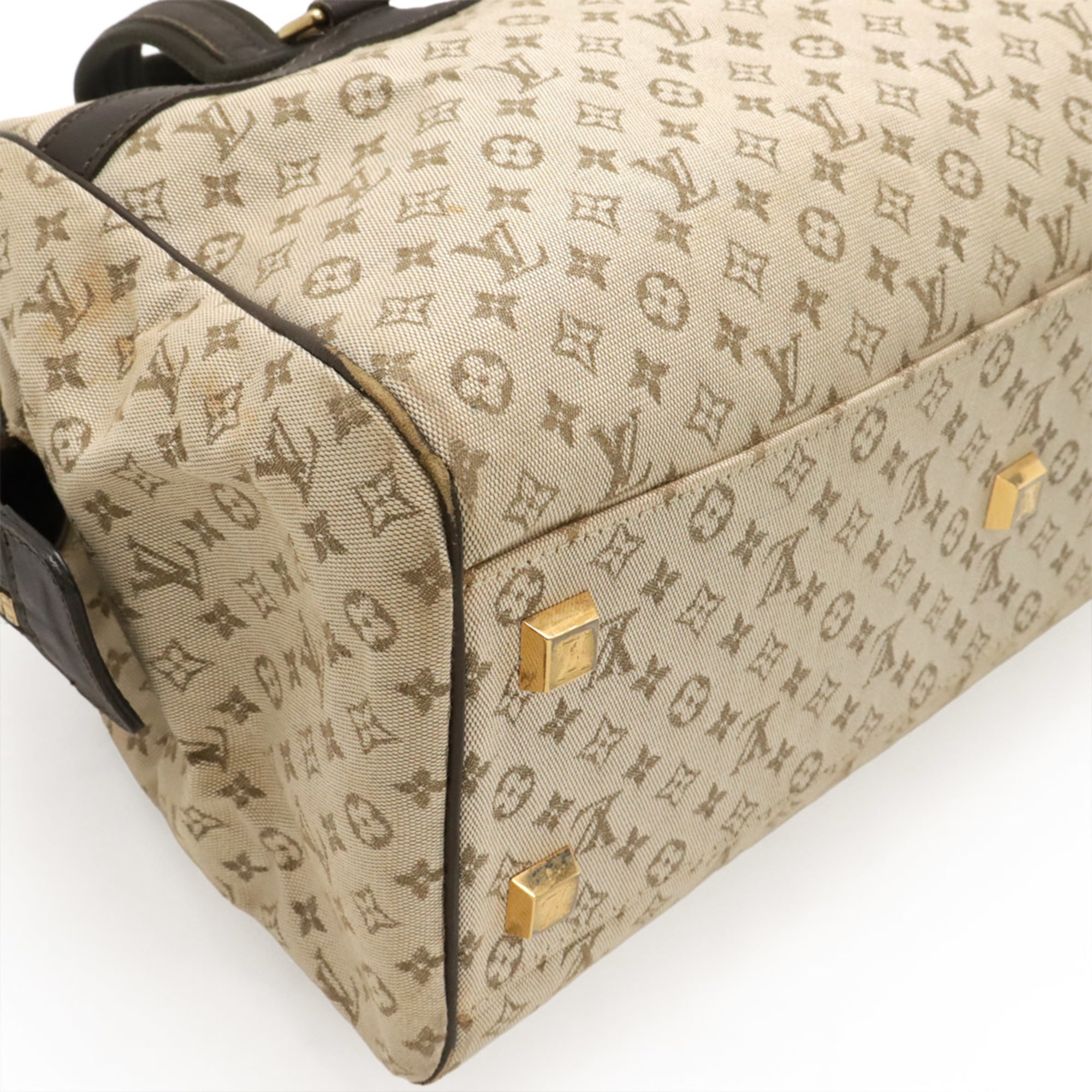 Louis Vuitton Monogram Mini Khaki Canvas Leather Handbag (Pre-Owned)