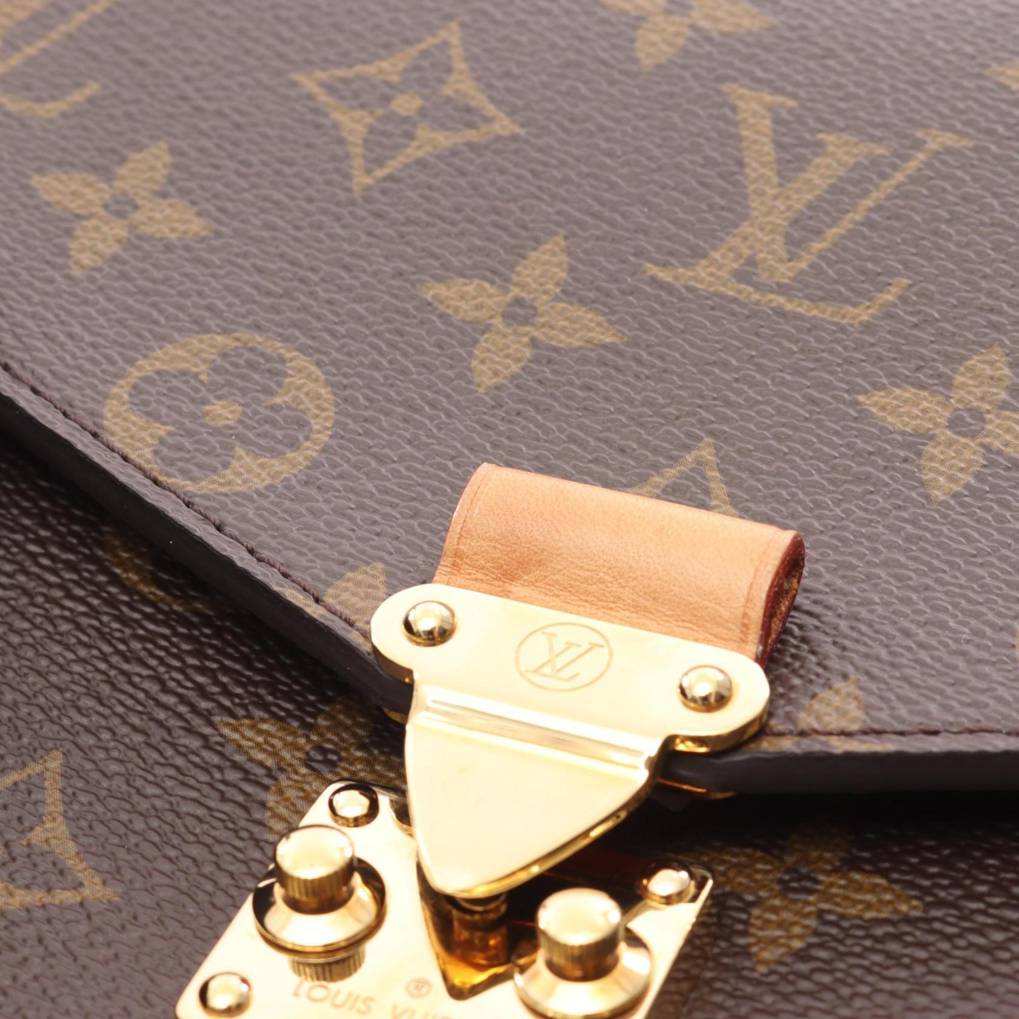Louis Vuitton Brown Monogram Coated Canvas Leather Handbag Pochette (Pre-Owned)