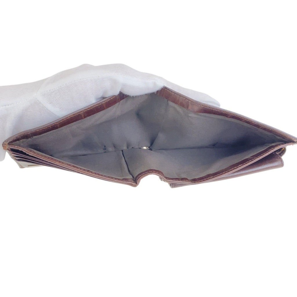 Fendi Brown Leather Canvas Wallet (Bi-Fold) (Pre-Owned)