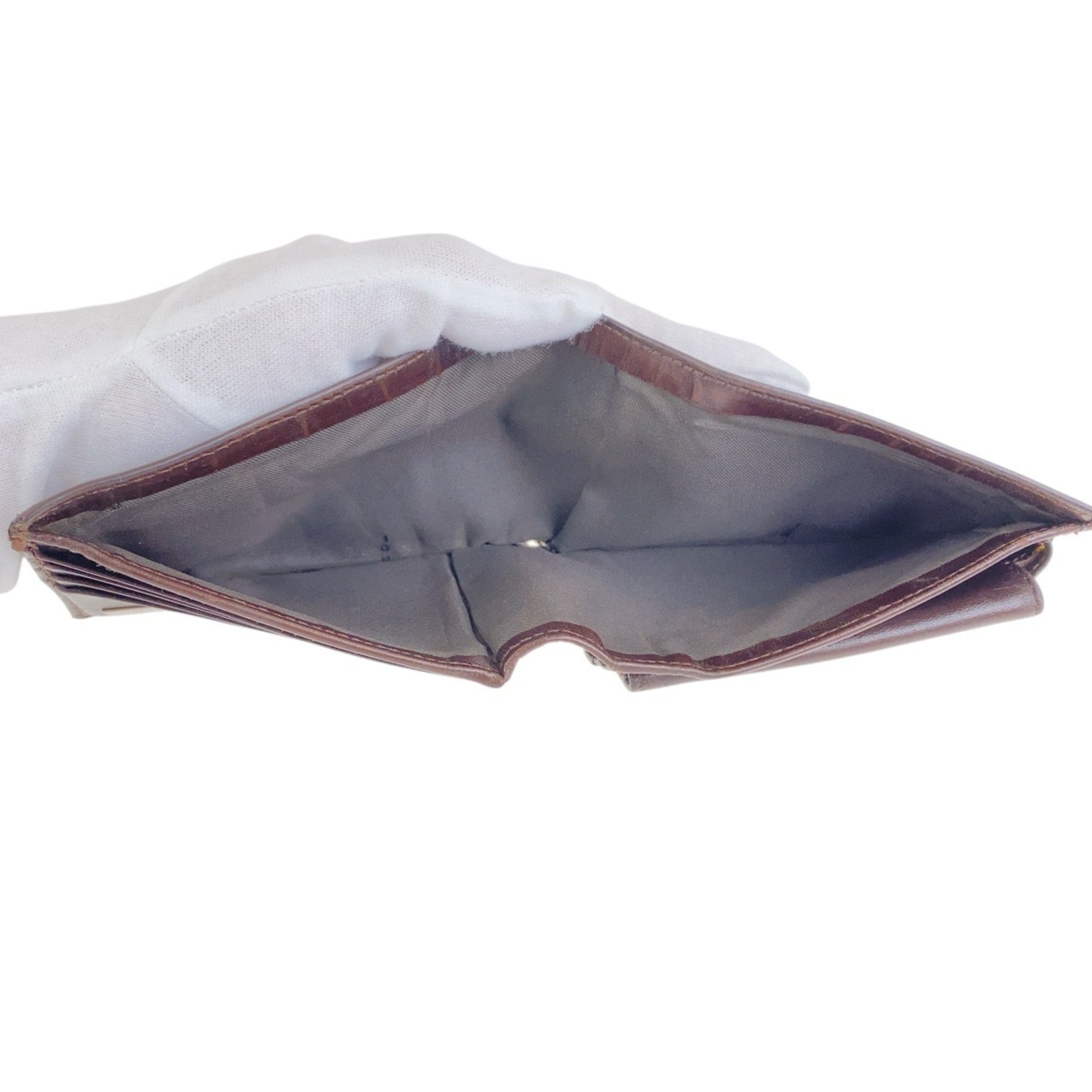 Fendi Brown Leather Canvas Wallet (Bi-Fold) (Pre-Owned)