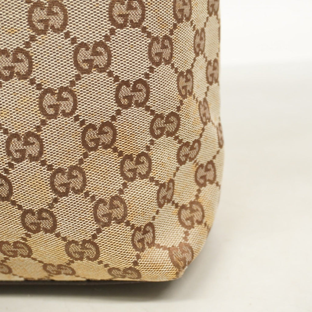 Gucci Beige Brown Canvas Tote Bag (Pre-Owned)