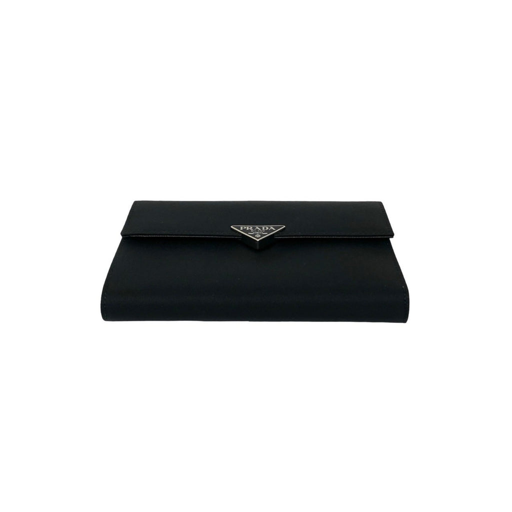 Prada Black Nylon Leather Wallet (Tri-Fold) (Pre-Owned)