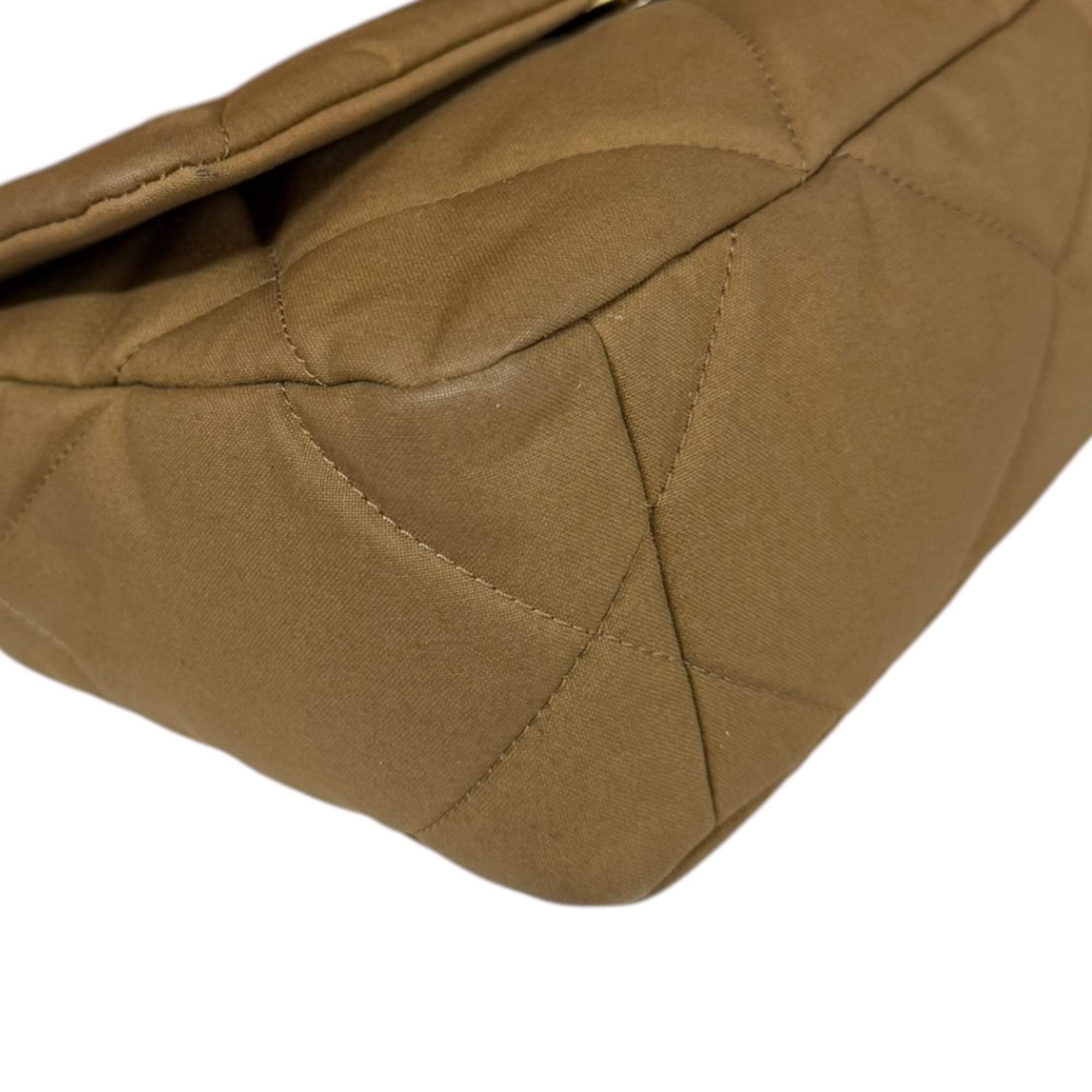 Chanel Brown Cotton Canvas Shoulder Bag (Pre-Owned)