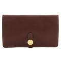 Hermes Dogon Brown Togo Leather Long Wallet (Bi-Fold) (Pre-Owned)