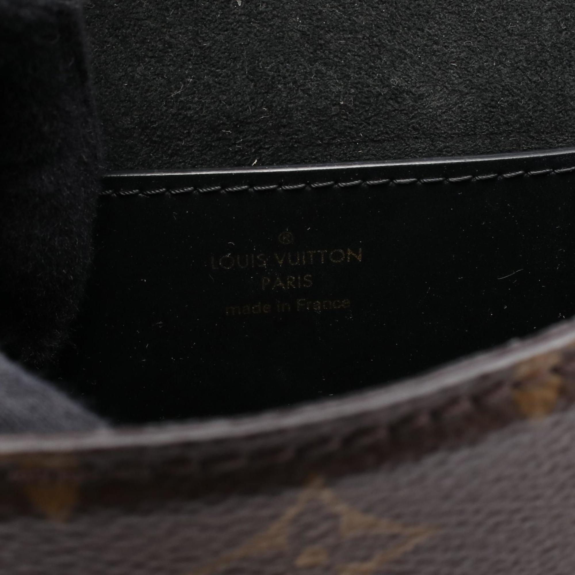 Louis Vuitton Black Brown Monogram Reverse Coated Canvas Leather Handbag (Pre-Owned)
