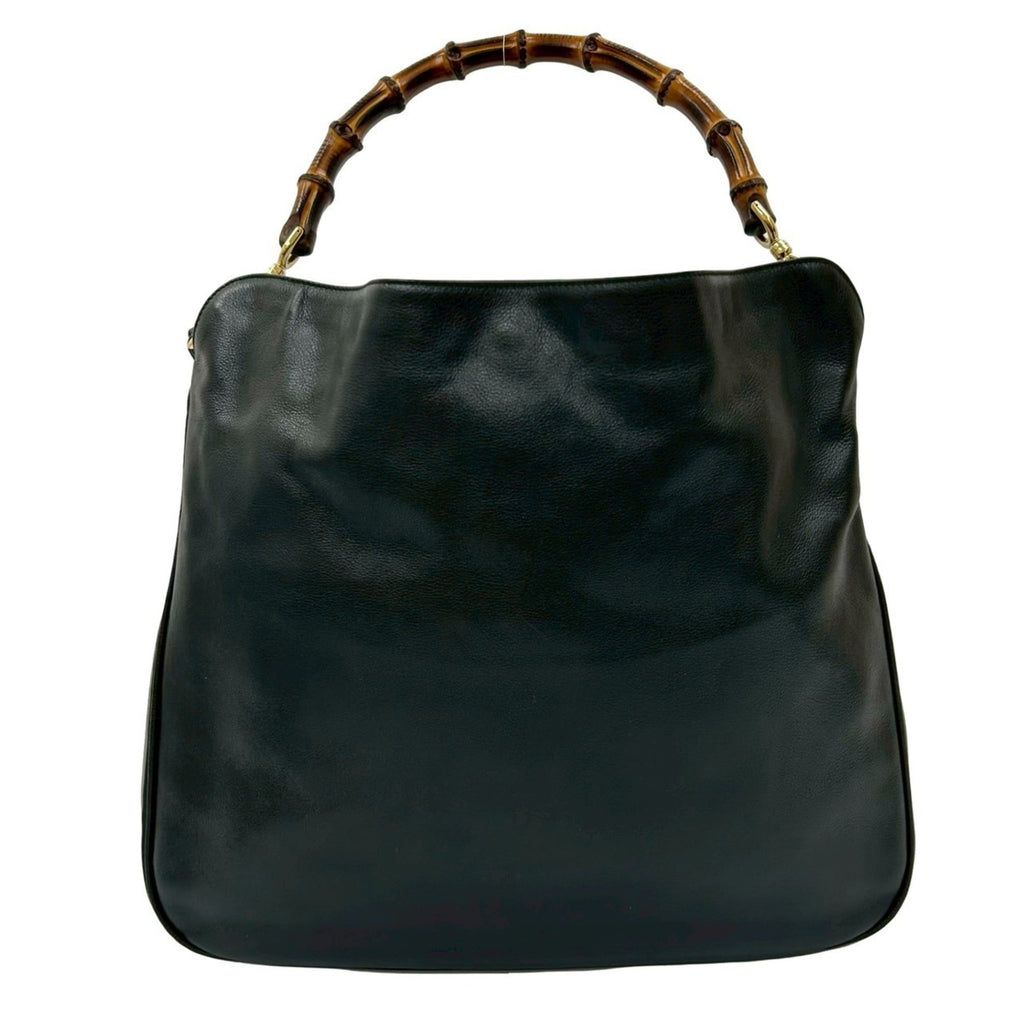 Gucci Black Leather Handbag Shoulder Bag Tote Bag (Pre-Owned)