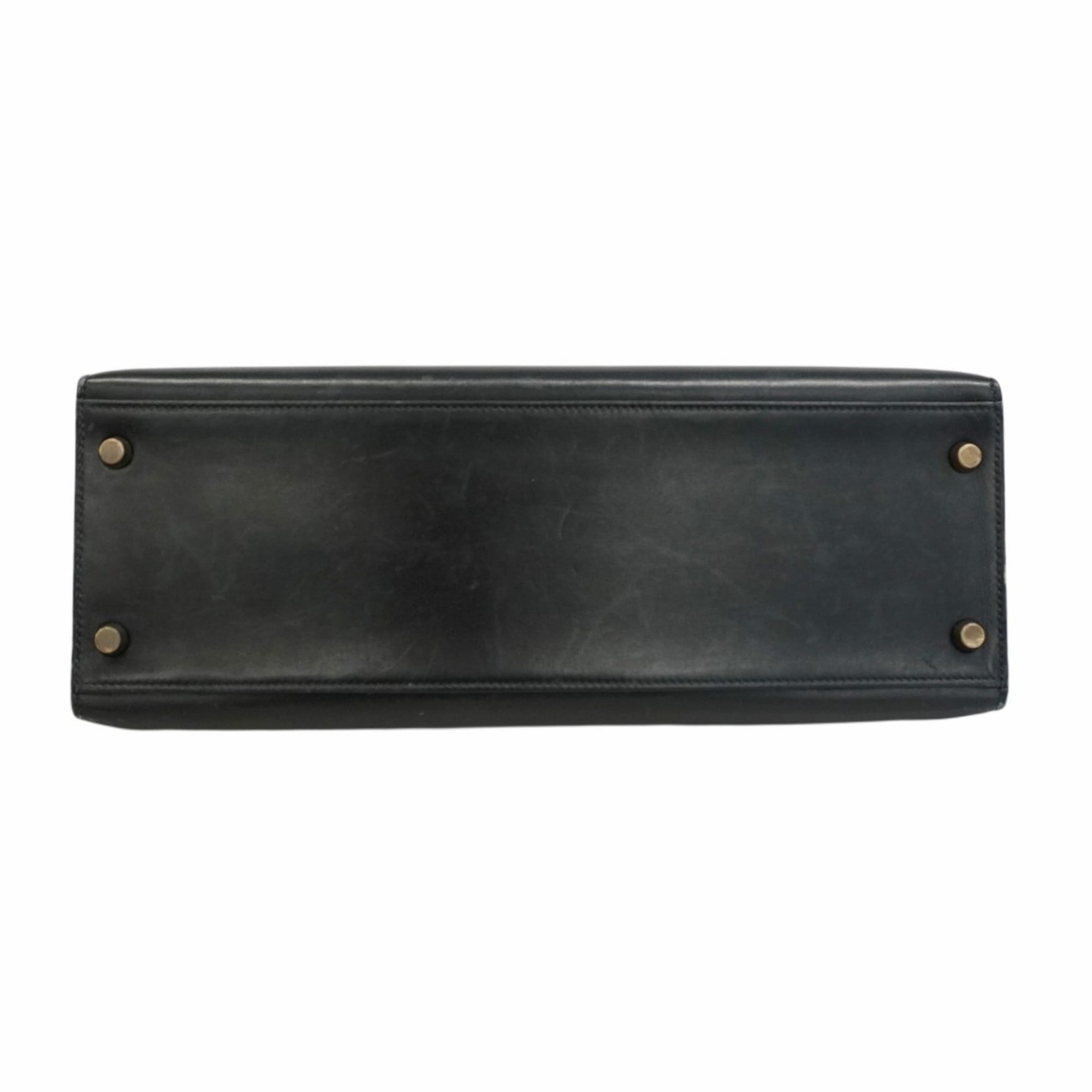 Hermes Black Box Calf Leather Handbag (Pre-Owned)