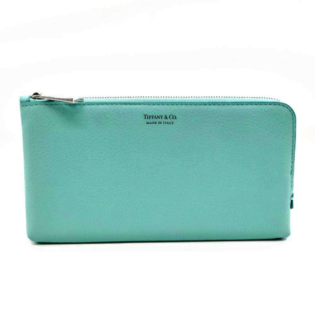 Tiffany Tiffany Blue Leather Long Wallet (Bi-Fold) (Pre-Owned)