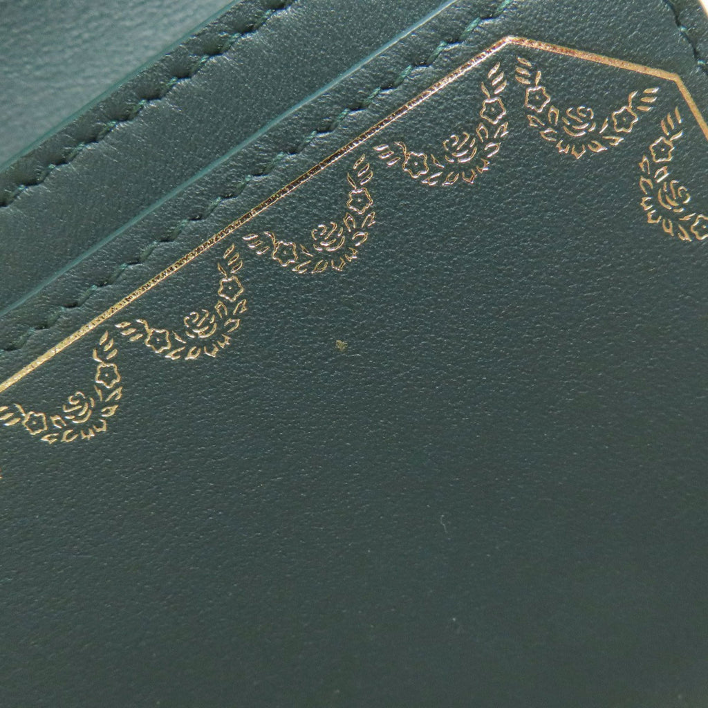 Cartier Green Leather Long Wallet (Bi-Fold) (Pre-Owned)