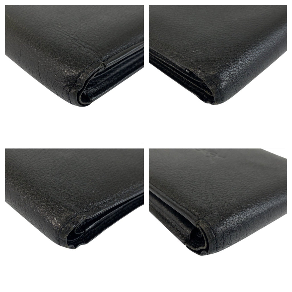 Yves Saint Laurent Black Leather Wallet (Bi-Fold) (Pre-Owned)