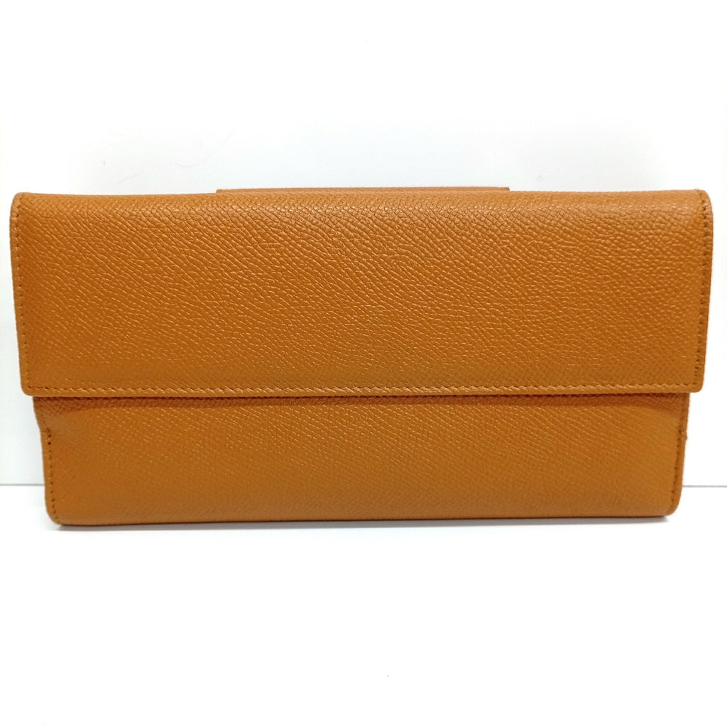 Bvlgari Brown Leather Long Wallet (Bi-Fold) (Pre-Owned)