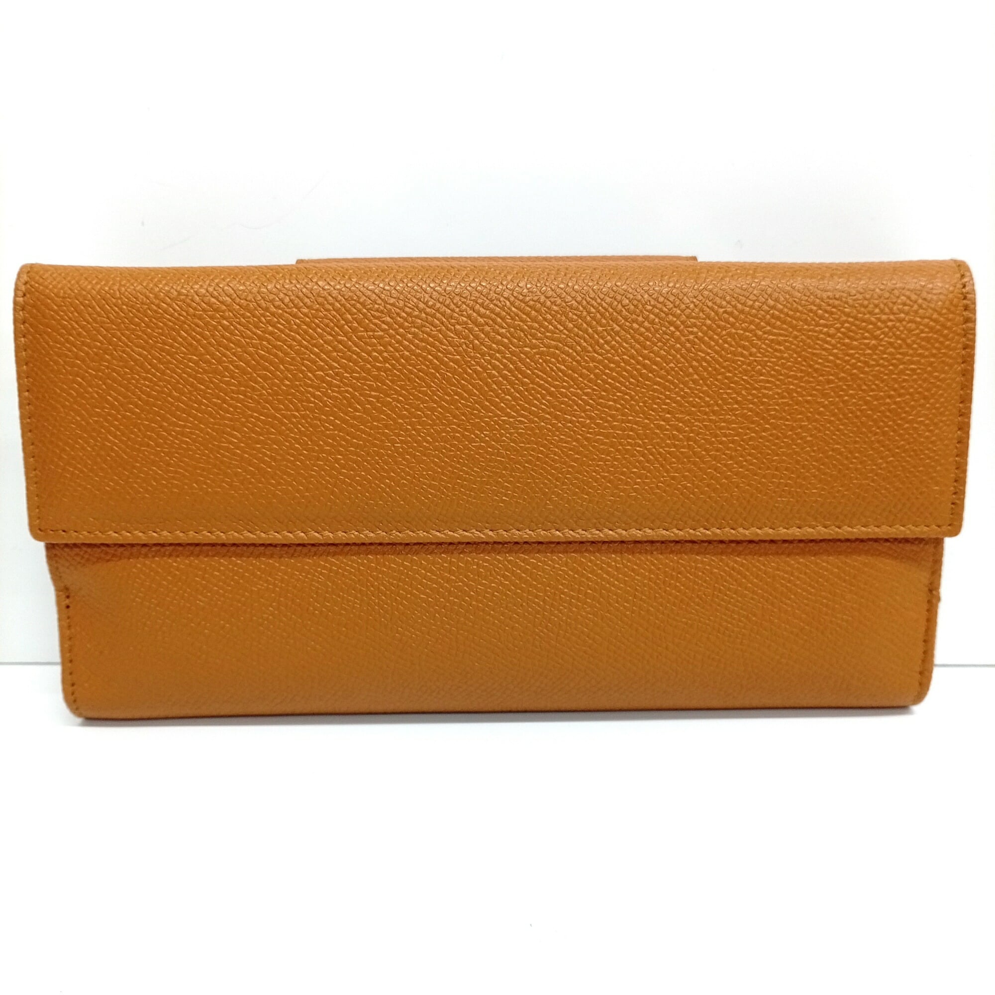Bvlgari Brown Leather Long Wallet (Bi-Fold) (Pre-Owned)