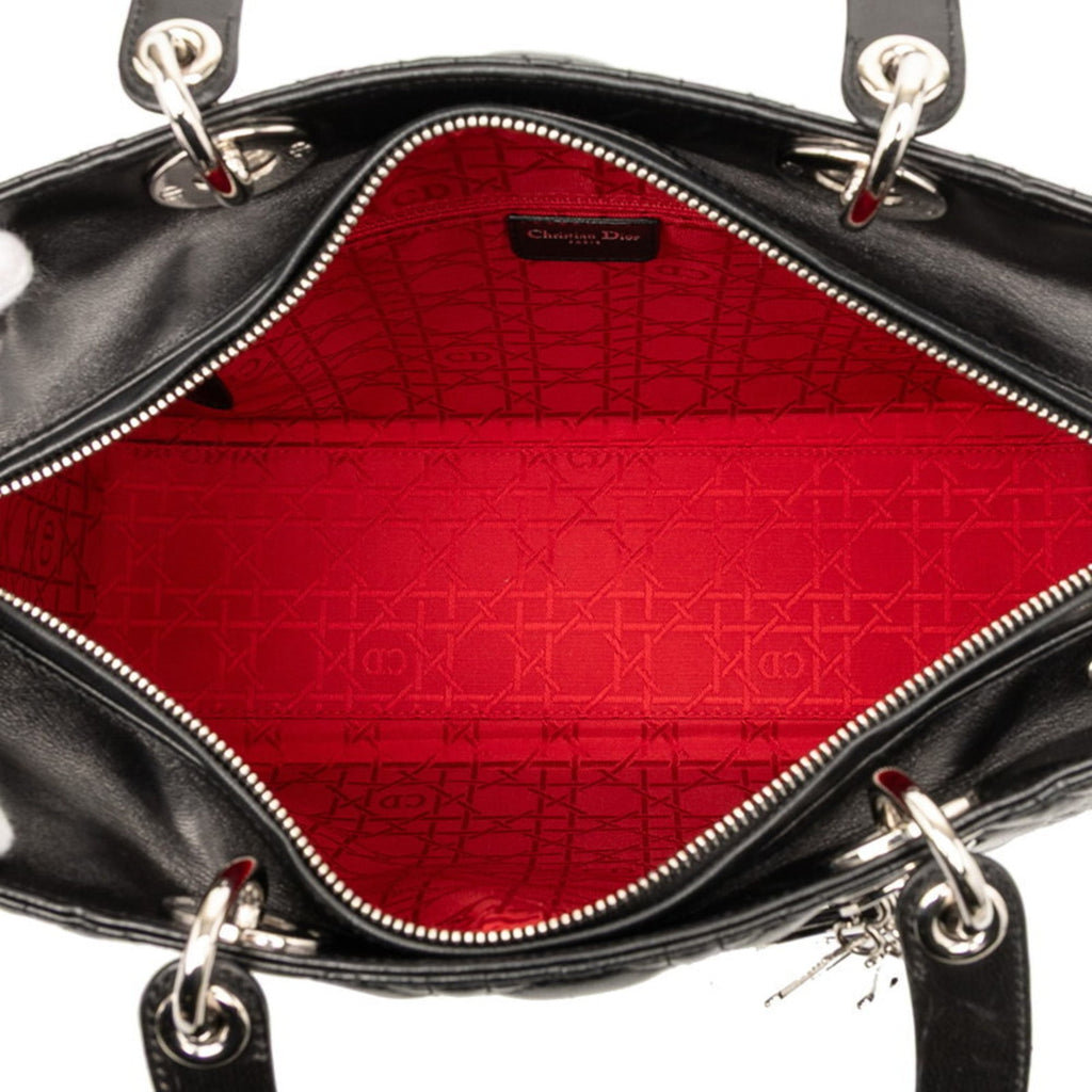 Christian Dior Black Leather Handbag Shoulder Bag (Pre-Owned)