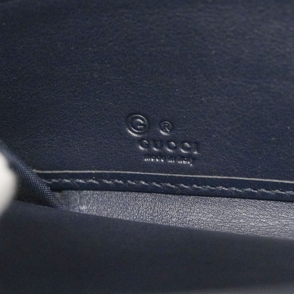 Gucci Navy Leather Long Wallet (Bi-Fold) (Pre-Owned)