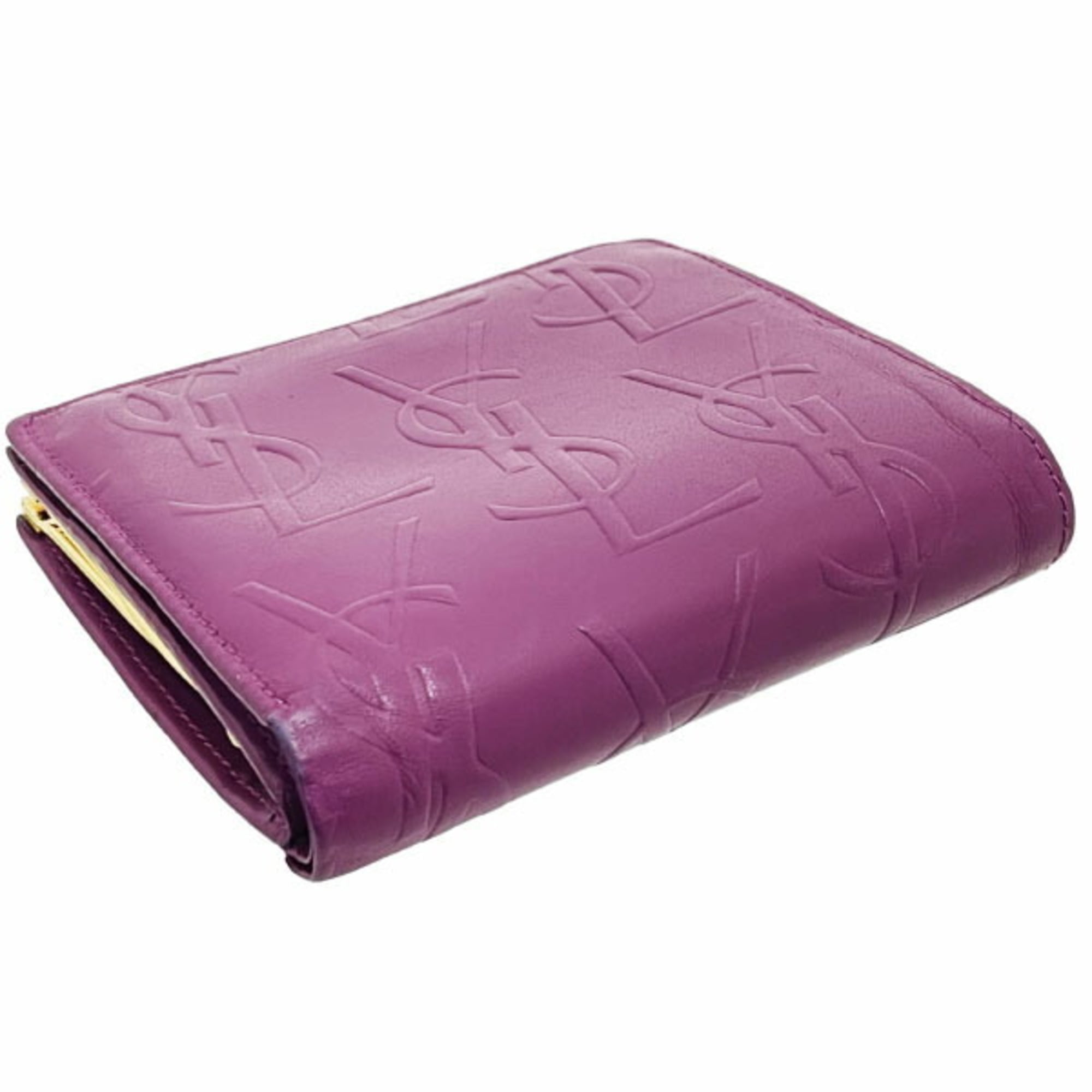 Yves Saint Laurent Purple Leather Wallet (Bi-Fold) (Pre-Owned)