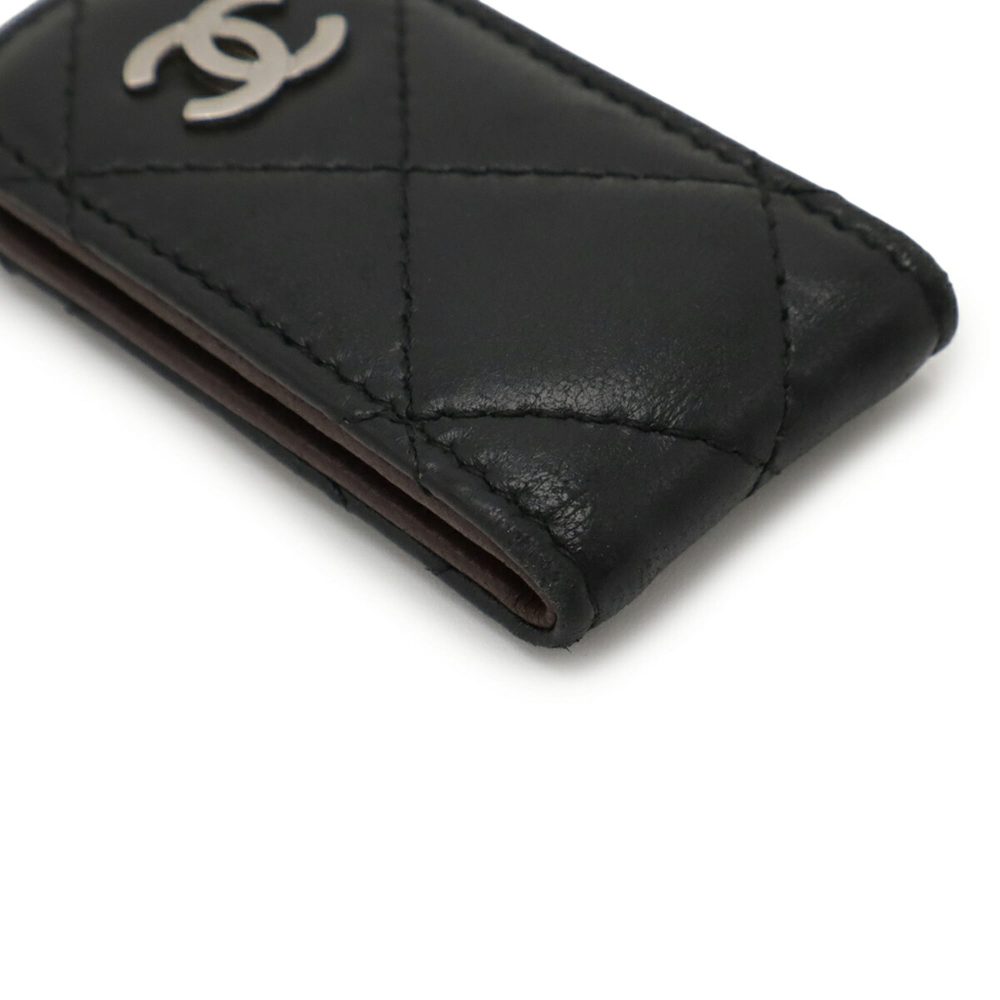 Chanel Matelasse Black Leather Money Clip (Pre-Owned)
