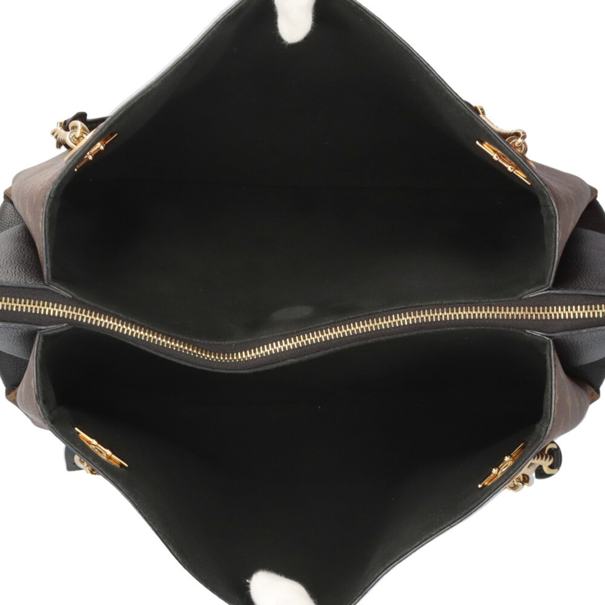 Louis Vuitton Black Brown Monogram Canvas Tote Bag (Pre-Owned)