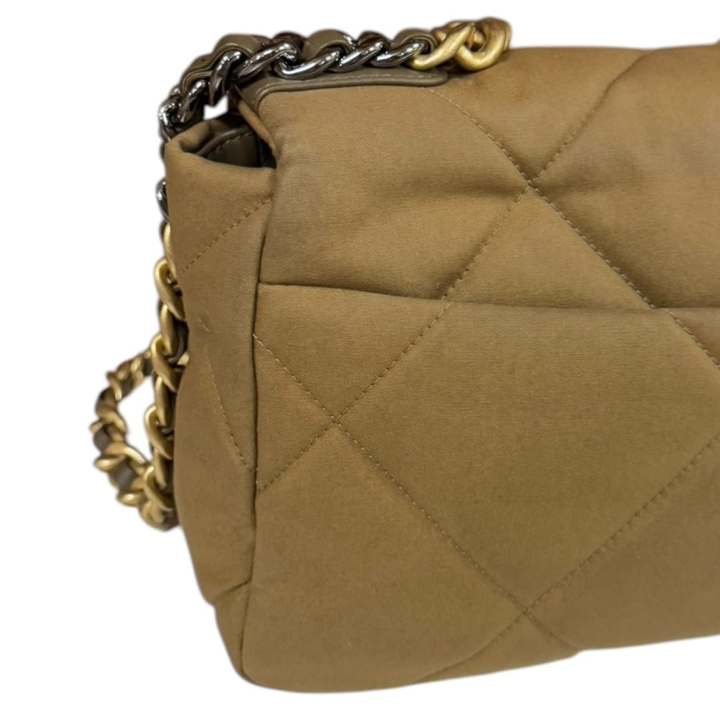 Chanel Brown Cotton Canvas Shoulder Bag (Pre-Owned)