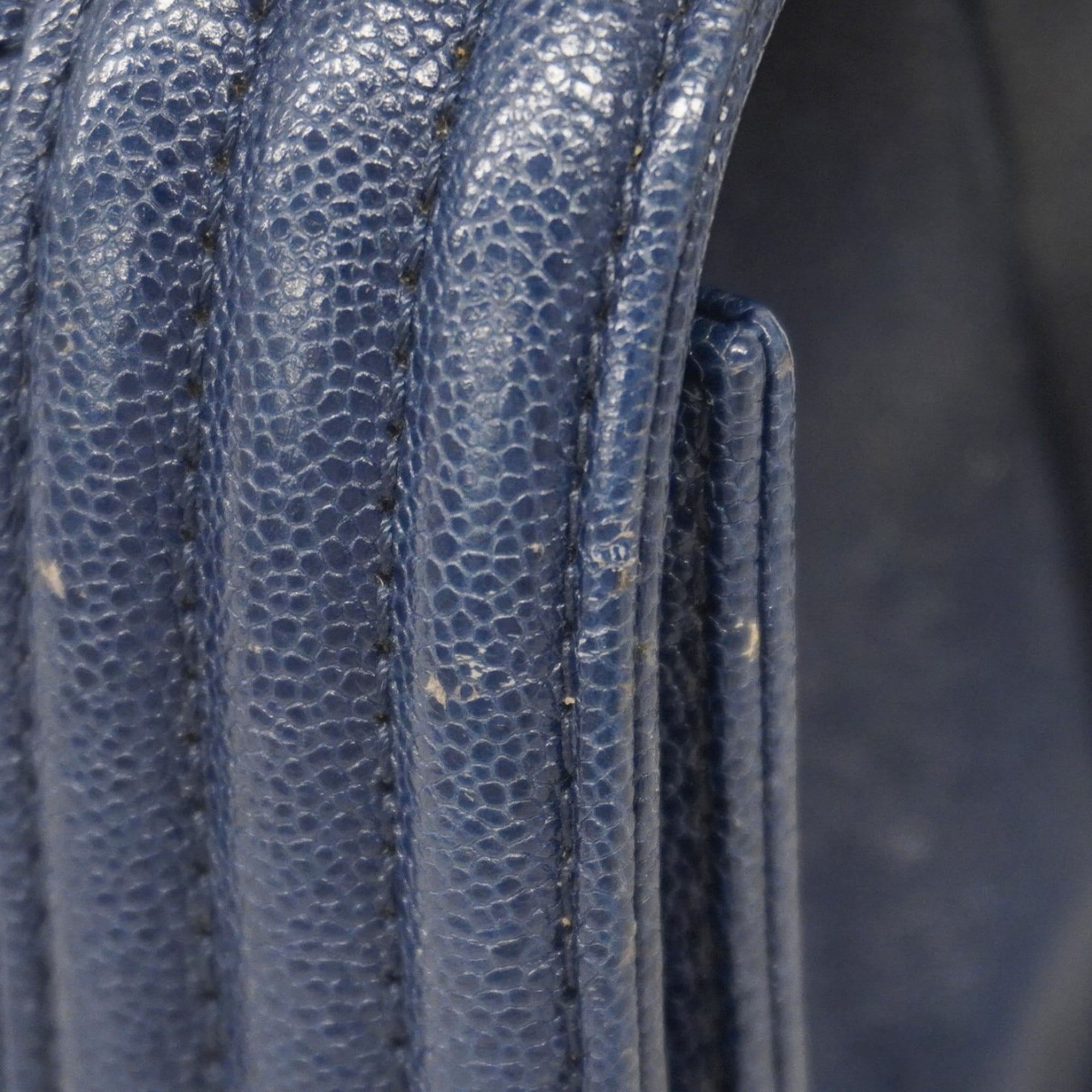 Chanel Navy Grained Calfskin Shoulder Bag (Pre-Owned)