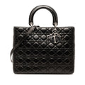 Christian Dior Black Leather Handbag Shoulder Bag (Pre-Owned)
