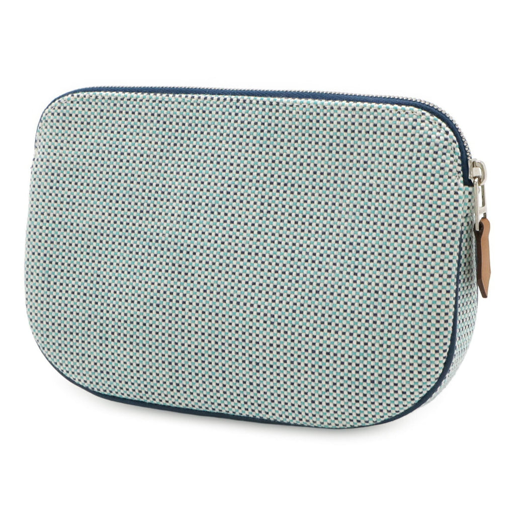 Hermes Marine Blue Cotton Leather Pouch (Pre-Owned)
