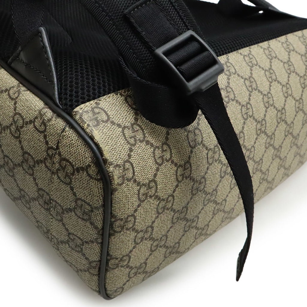 Gucci Sherry Line Beige Black Green Red Color Gg Supreme Leather Backpack (Pre-Owned)