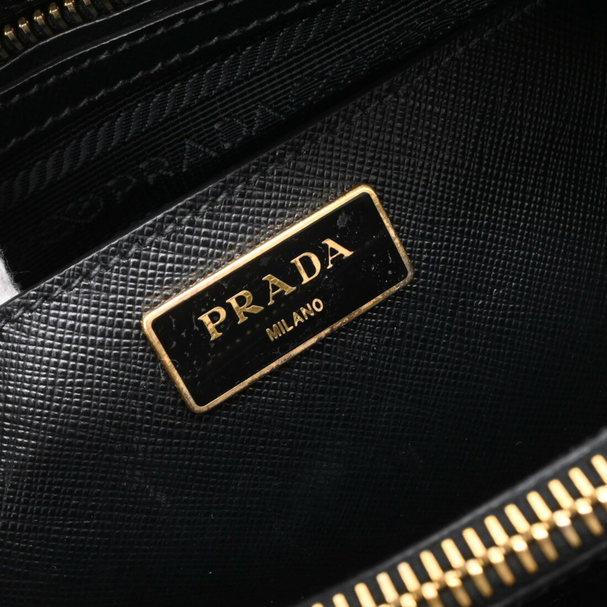 Prada Black Saffiano Triangle Handbag (Pre-Owned)