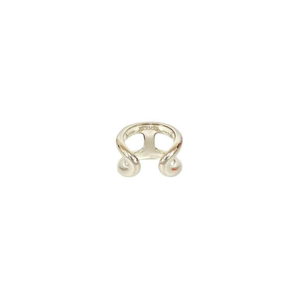 Hermes Silver Silver 925 Band Ring (Pre-Owned)