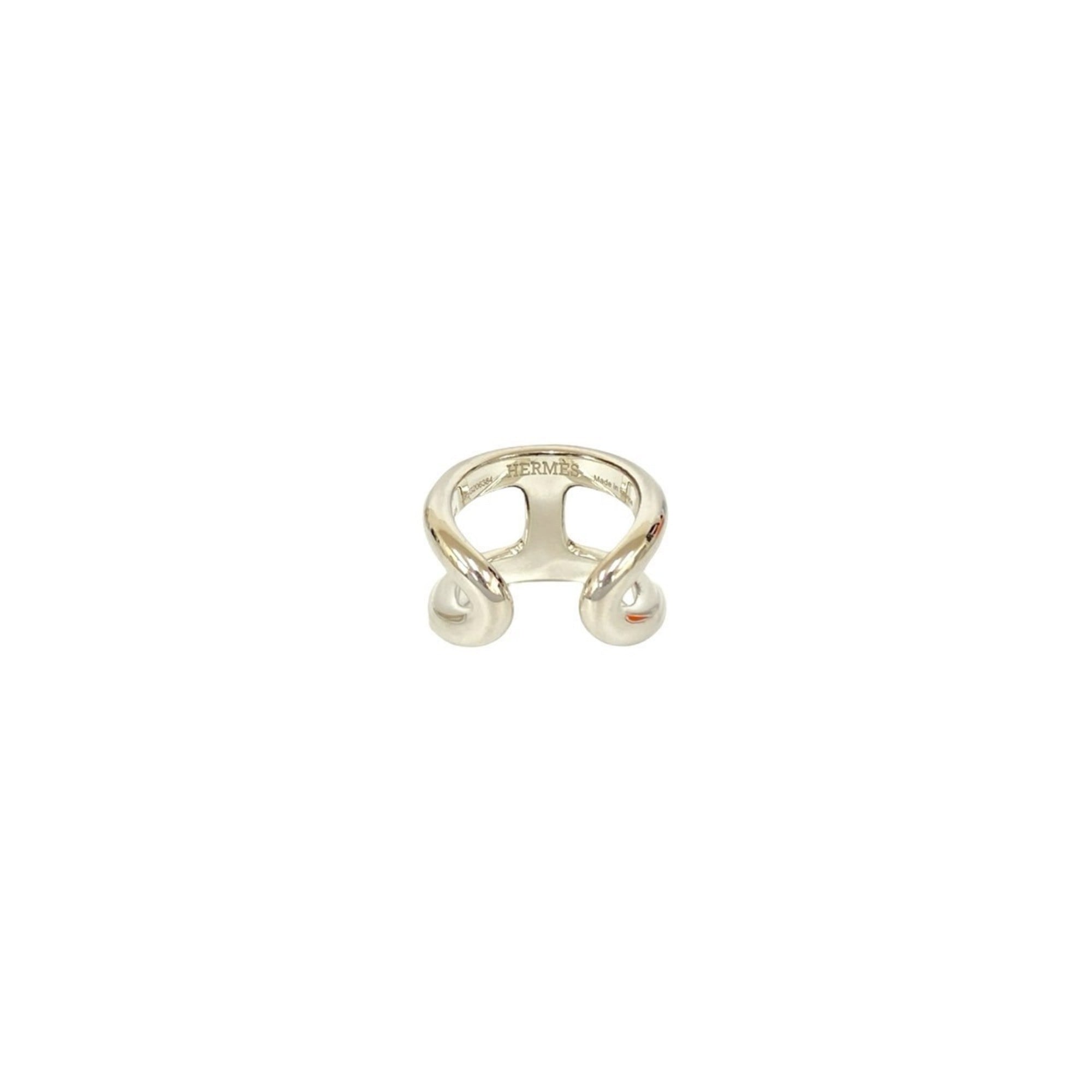 Hermes Silver Silver 925 Band Ring (Pre-Owned)