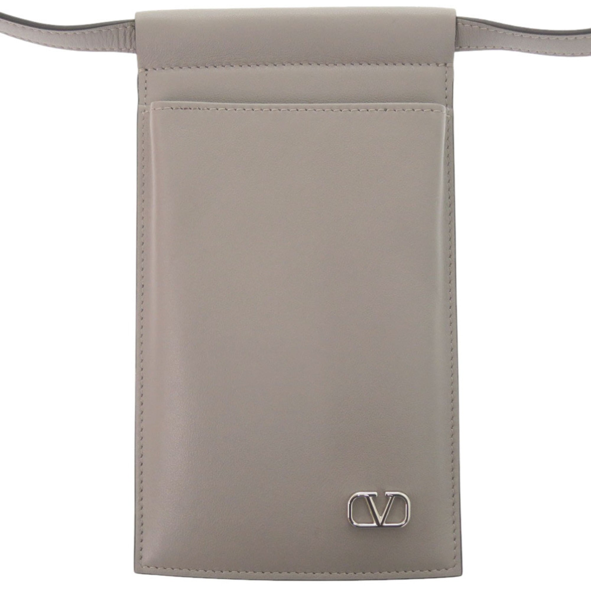 Valentino Garavani Gray Leather Phone Wallet (Pre-Owned)