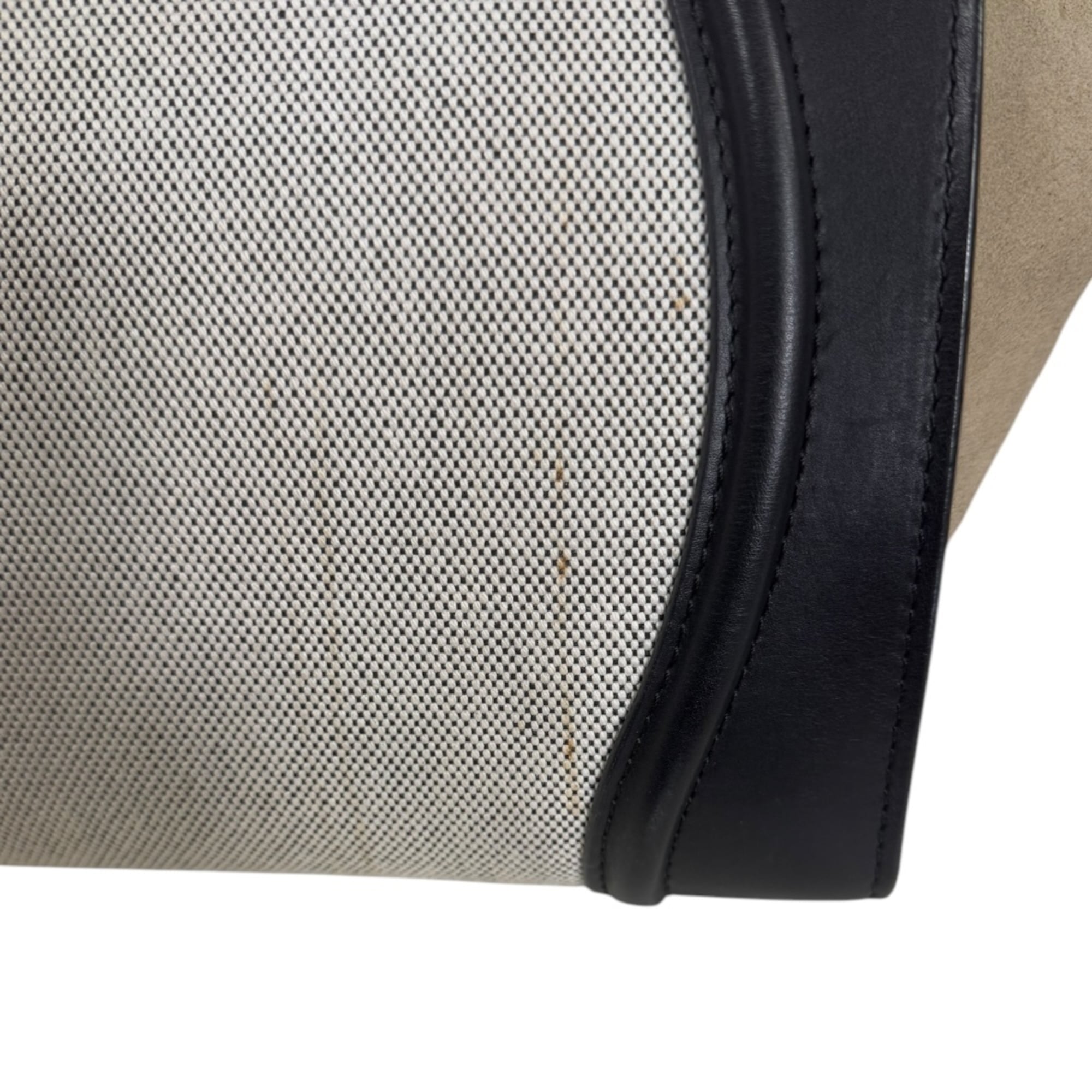 Celine Black Khaki White Leather Handbag (Pre-Owned)
