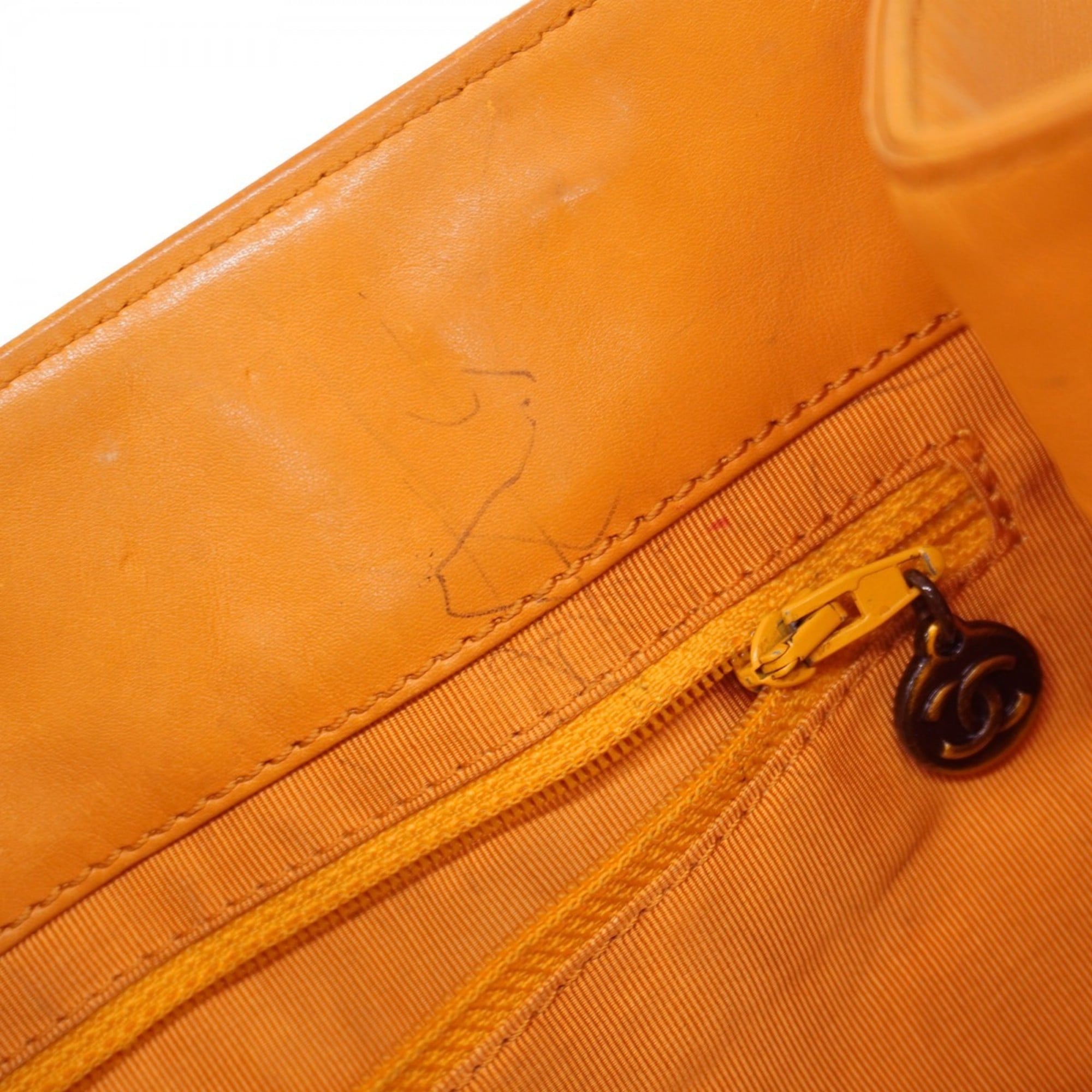 Chanel Orange Leather Tote Bag (Pre-Owned)