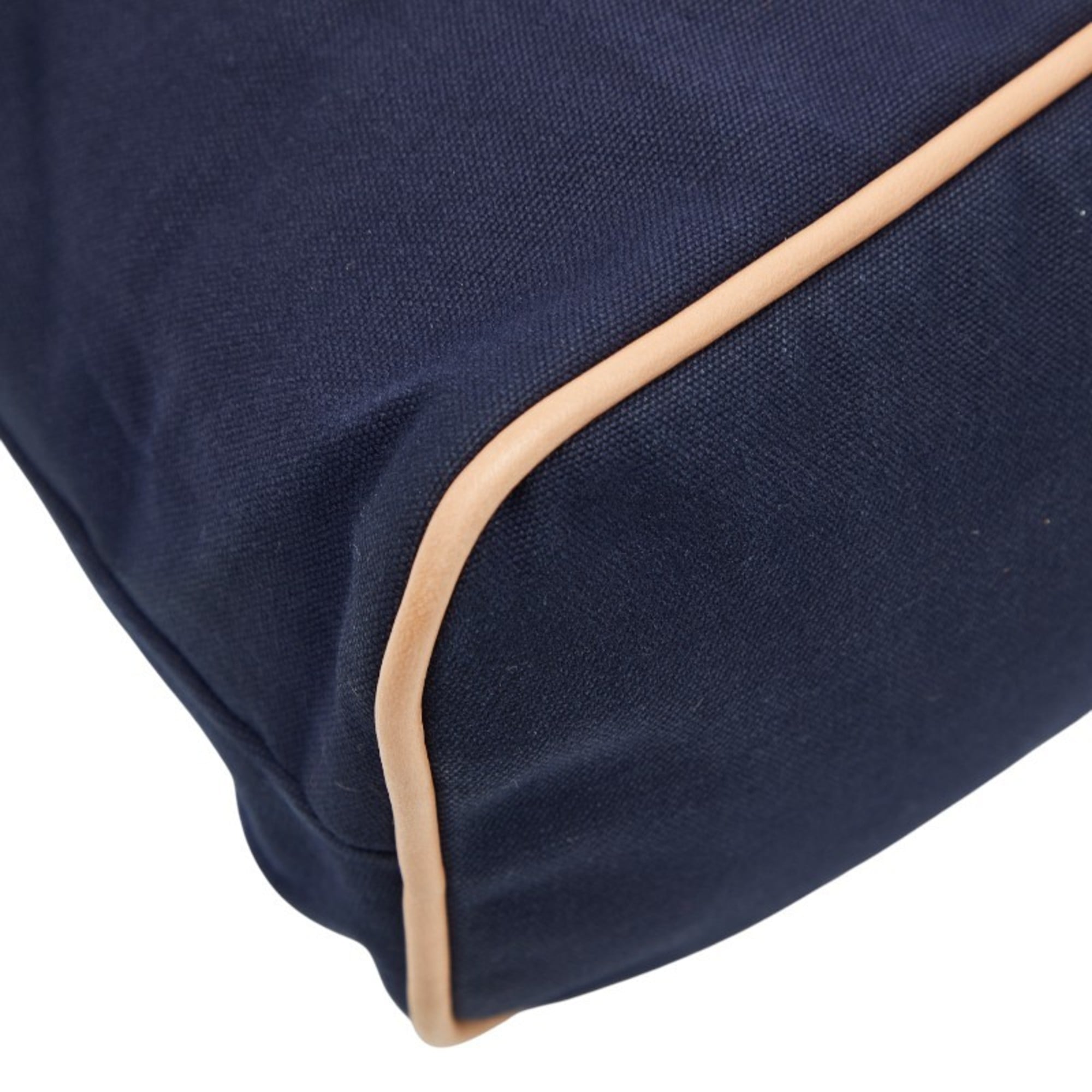 Hermes Navy Canvas Leather Pouch (Pre-Owned)