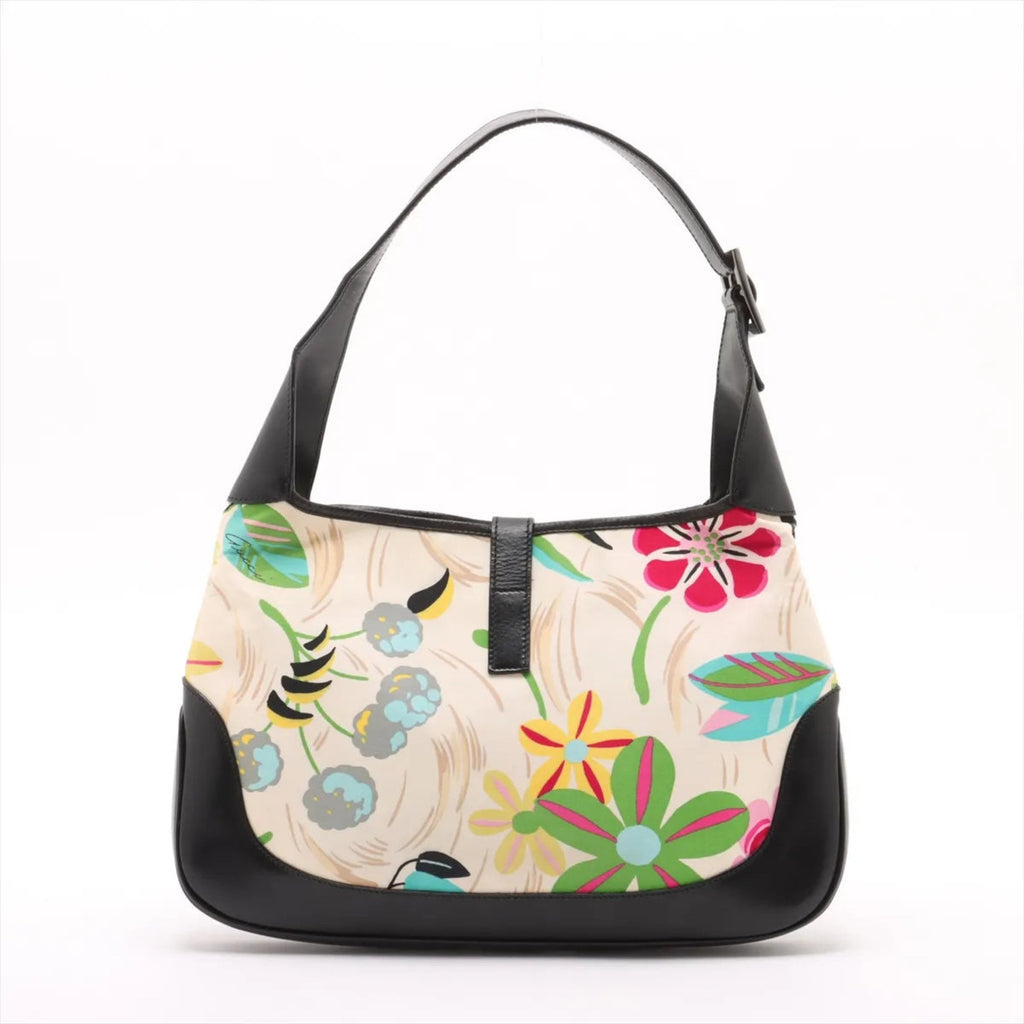 Gucci Multi-Color Leather Canvas Shoulder Bag (Pre-Owned)