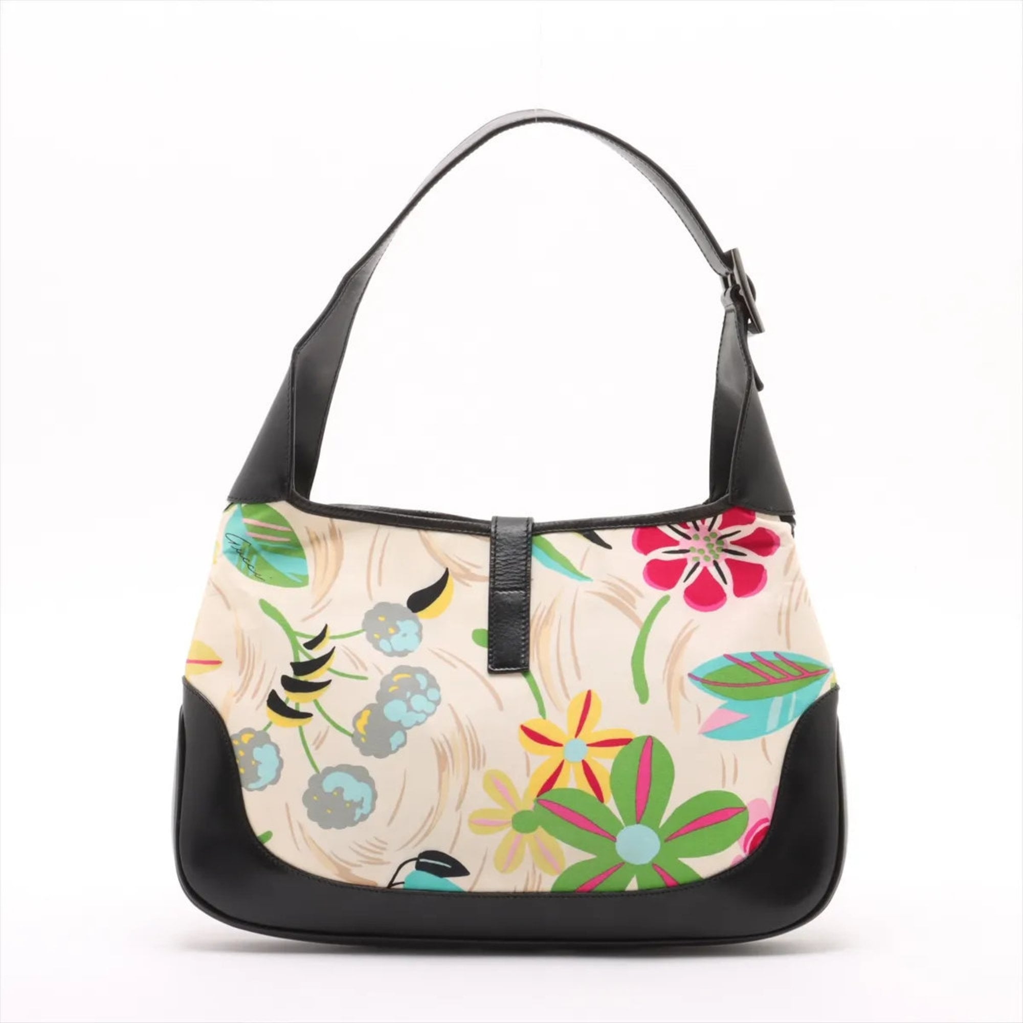 Gucci Multi-Color Leather Canvas Shoulder Bag (Pre-Owned)