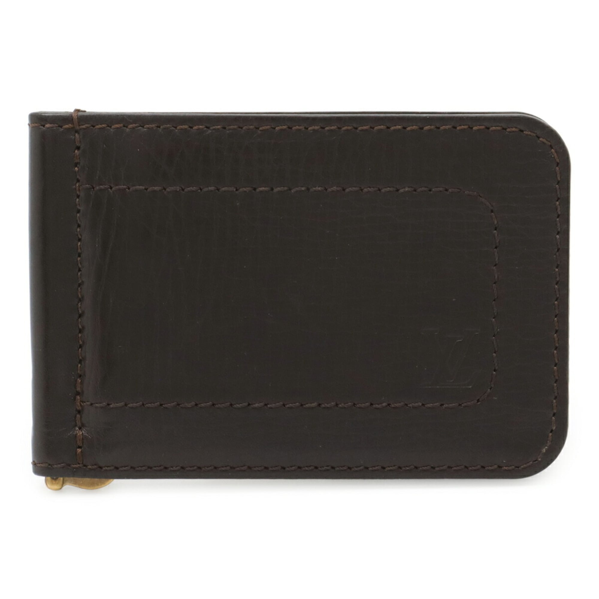 Louis Vuitton Utah Coffee Leather Money Clip (Pre-Owned)