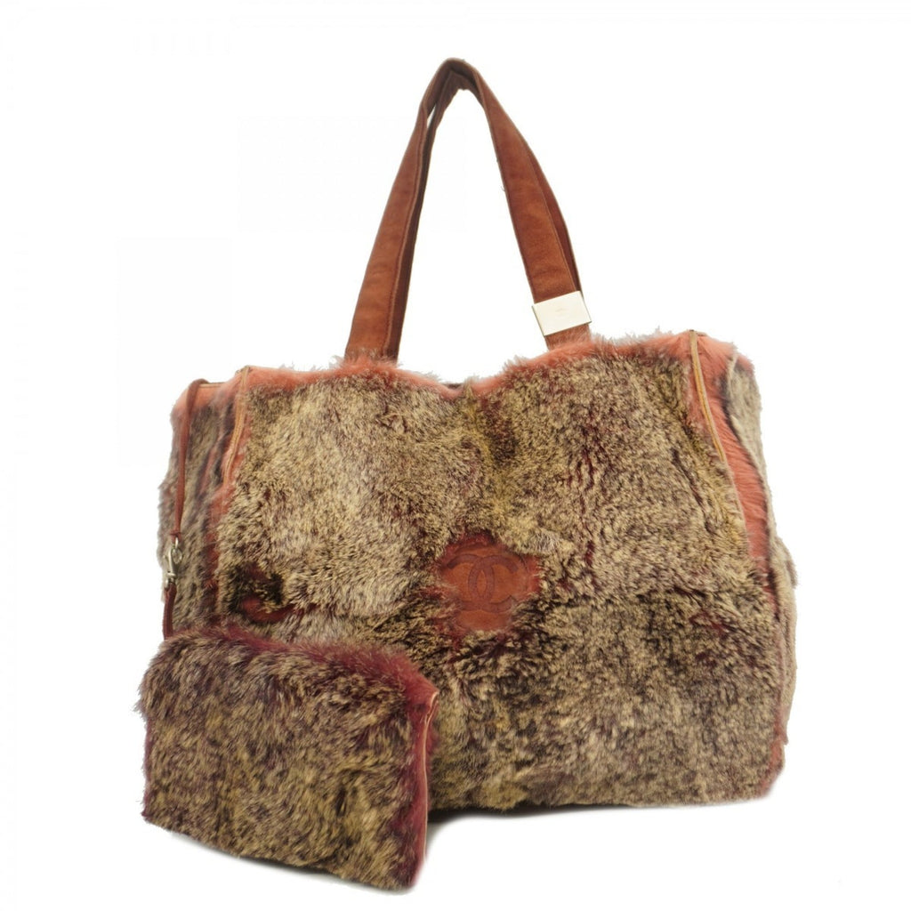 Chanel Beige Bordeaux Fur Tote Bag (Pre-Owned)