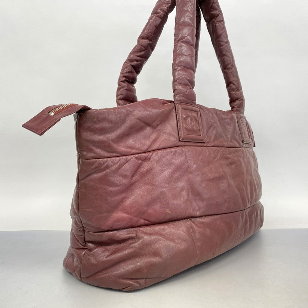 Chanel Bordeaux Leather Tote Bag (Pre-Owned)