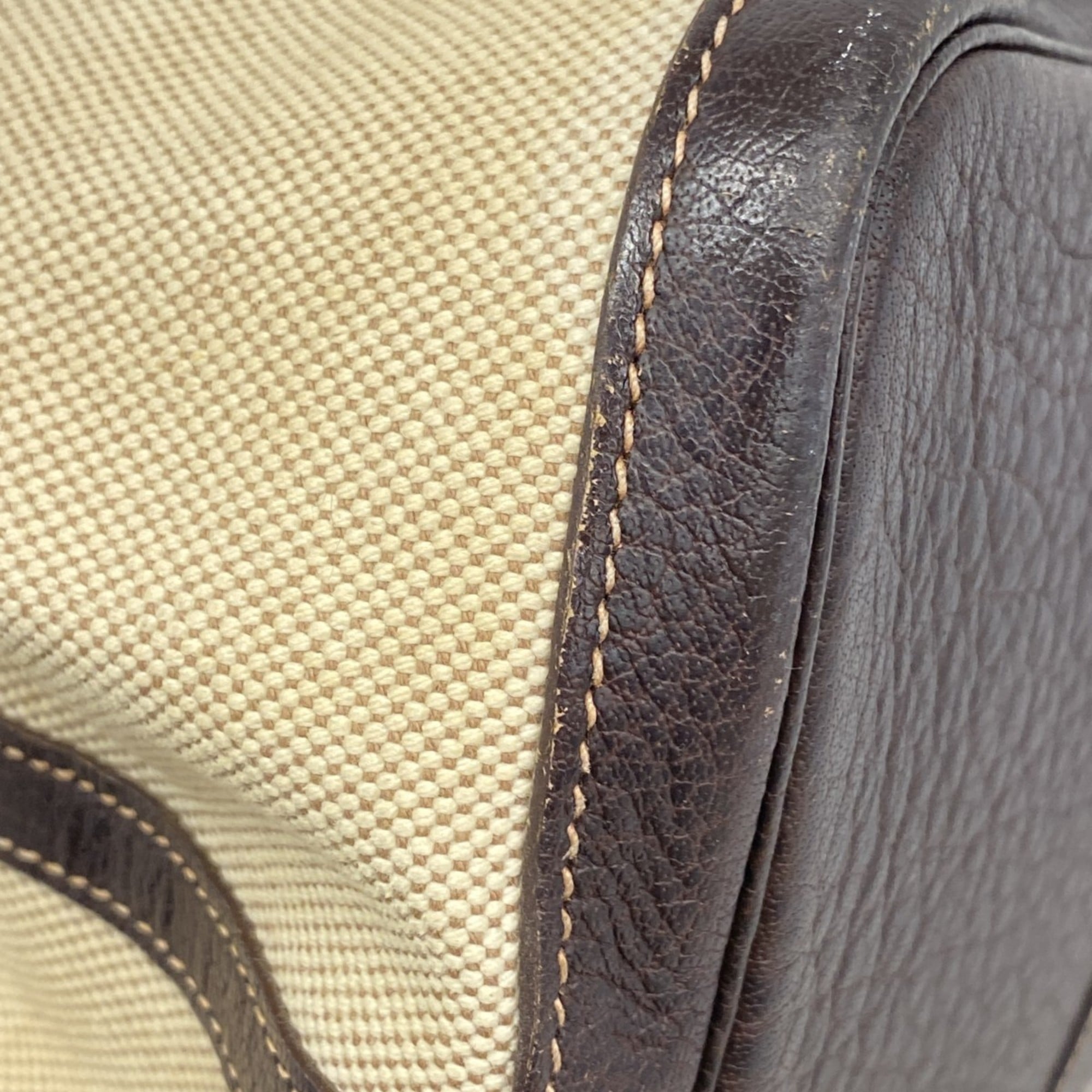 Hermes Brown Toile Officier Tote Bag (Pre-Owned)
