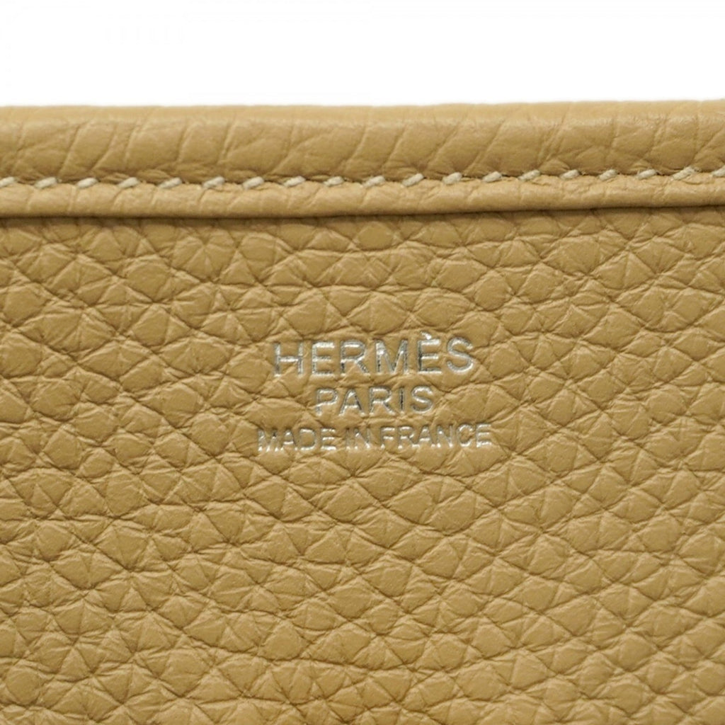 Hermes Silver Taurillon Clemence Leather Shoulder Bag (Pre-Owned)