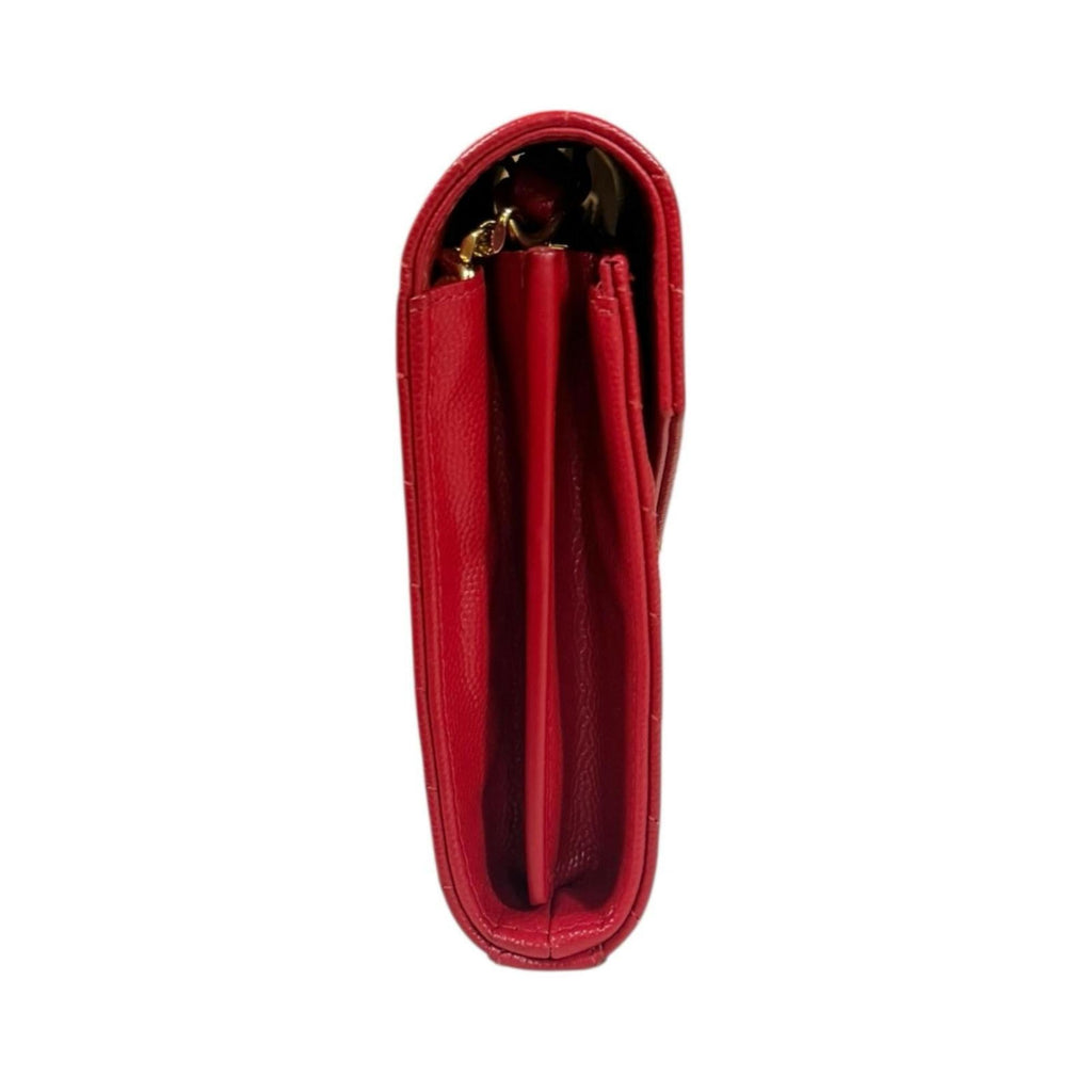 Saint Laurent Red Color Leather Chain/Shoulder Wallet (Pre-Owned)