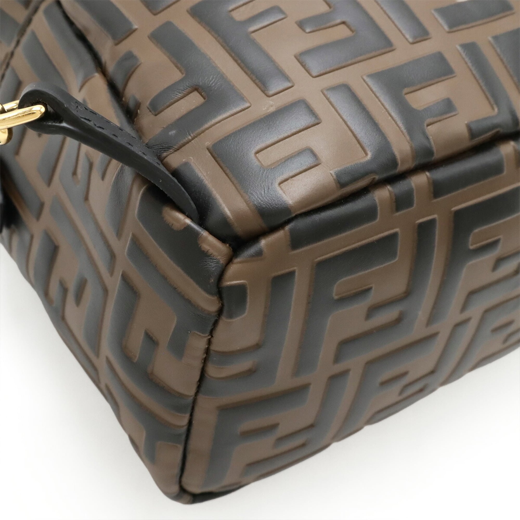 Fendi Black Brown Leather Backpack (Pre-Owned)